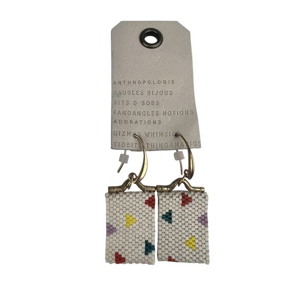 Anthropologies Earrings NWT Beaded Triangle Hook Pierced Earrings $38 - Picture 1 of 8